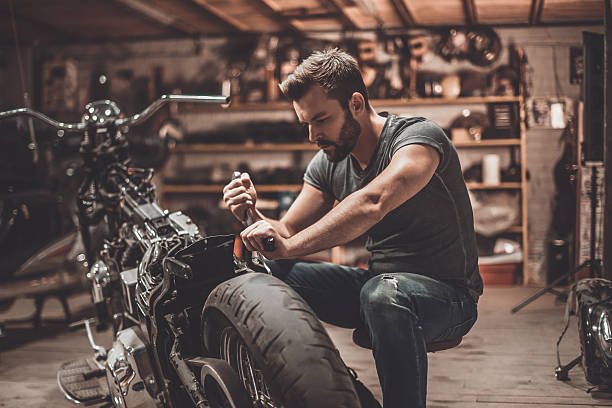 Motorcycle repair garage